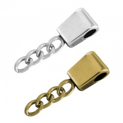 Portacolgante de Metal Zamak 9x11mm con Cadena para Llaveros 18x6mm