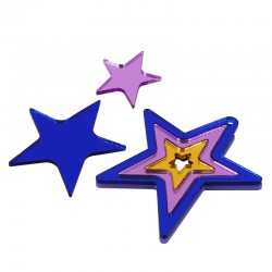 Colgante de Metacrilato Estrella (3uds/set)
