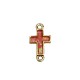 Conector de Metal Zamak y Nácar Artificial Cruz 12x23mm