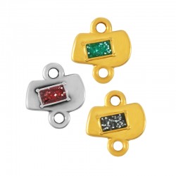 Conector de Metal Zamak Irregular con Esmalte 10x6mm