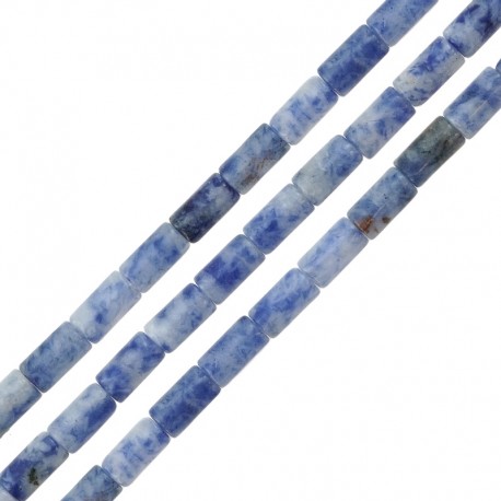 Tubo de Piedra Semipreciosa Sodalita 3x6mm (63uds) (Ø1mm)