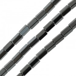 Entrepieza de Hematite Tubo Rectangular 4x6mm (~40cm/tira)
