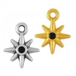 Colgante de Metal Zamak Estrella con Esmalte 9mm