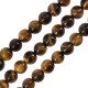 Bola Semipreciosa de Ojo de Tigre (Tiger Eye) ~8mm (~48pcs/tira)