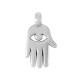 Colgante de Metal Zamak Hamsa Mano con Ojo 10x15mm