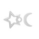 Cierre  de Metal Zamak con Estrella y Luna 14mm & 19mm (2pcs/Set)