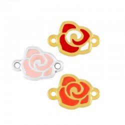 Conector de Metal Zamak Rosa Esmaltada 17mm