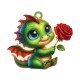 Colgante de Madera Dragon & Rose 40x35mm(2uds/set)