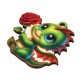 Colgante de Madera Dragon & Rose 40x35mm(2uds/set)