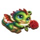 Colgante de Madera Dragon & Rose 40x35mm(2uds/set)