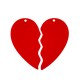 Colgante de Metacrilato Corazón Roto 34x62mm