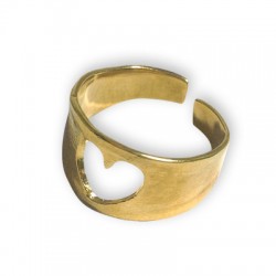 Anillo de Metal Latón Ajustable con Corazón Chevalier 18mm