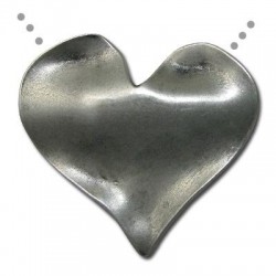 Colgante de Metal Zamak Corazón Acanalado 52x26.5mm