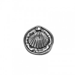 Colgante de Metal Zamak Redondo con Concha 27mm