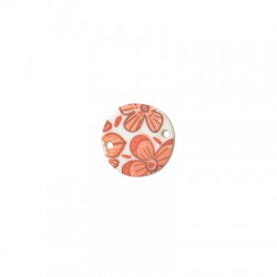 Conector de Metacrilato Ovalado con Flores 19x20mm