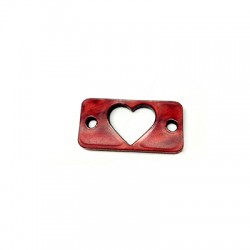 Conector de Metacrilato Chapa Rectangular Corazón 20x10mm