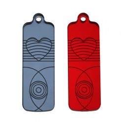 Colgante de Metacrilato Rectangular con Ojo/Corazón 13x38mm