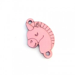 Colgante/Conector de Madera Unicornio 20x16mm