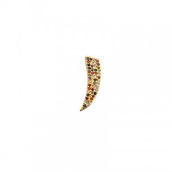 Pendientes de Metal Laton Cuerno con Circonitas 6x19mm