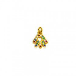 Colgante de Metal Laton Mano con Circonitas 9mm