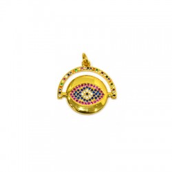 Colgante de Metal Laton Ojo con Circonitas 119x23mm
