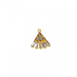Colgante de Metal Laton con Circonitas 16x14mm
