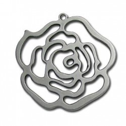Colgante de Metal Zamak Flor Rosa 44x49mm