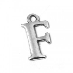 Colgante de Metal Zamak Letra "F" 12mm