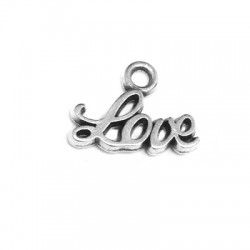 Colgante de Metal Zamak Frase "Love" 12x6mm