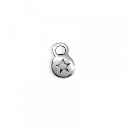 Colgante de Metal Zamak Redondo con Estrellita 6mm