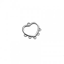 Colgante de Metal Zamak Corazon con Anillas 14x13mm