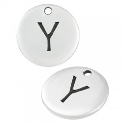 Colgante de Metal Zamak Redondo Letra "Y" 12mm
