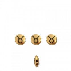 Cuenta de Zamak Plana Redonda Tauro 7.6mm/3.3mm (Ø1.1mm)