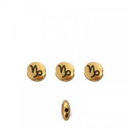 Cuenta Zamak Plana Redonda Capricornio 7.6mm/3.3mm (Ø1.1mm)