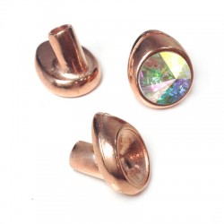 Cierre Bottón de Metal Zamak (Ø 4.3mm) con Base para Cristal Rivoli 12mm