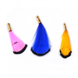 Pluma de Faisan con Capuchon de Laton ~25mm