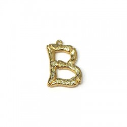 Colgante de Metal Latón Letra "B" 15x22mm