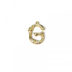 Colgante de Metal Latón Letra "G" 13x21mm