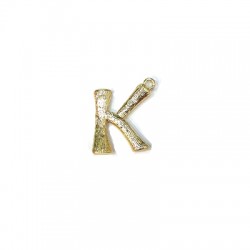 Colgante de Metal Latón Letra "K" 16x19mm