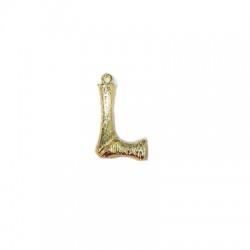 Colgante de Metal Latón Letra "L" 13x21mm