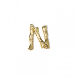 Colgante de Metal Latón Letra "N"19x21mm