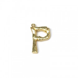 Colgante de Metal Latón Letra "P" 15x21mm
