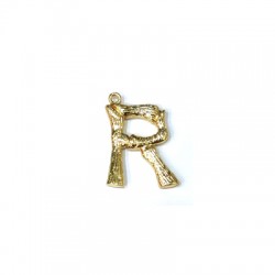 Colgante de Metal Latón Letra "R" 18x21mm