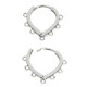 Pendiente de Metal Laton Lagrima con 7 Anillas 12x15mm