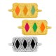 Conector de Metal Zamak Rectangular con Rombos Esmaltados 12x20mm