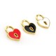 Colgante de Metal Zamak Corazón y Candado Esmaltado 12x15mm