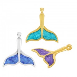 Colgante de Metal Zamak Cola de Ballena con Esmalte 24x20mm