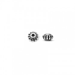 Entrepieza de Metal Zamak Bola 7x4mm (Ø 2mm)