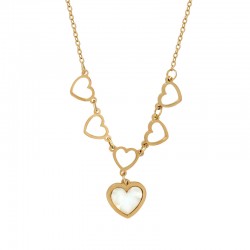 Collar de Acero Inoxidable 304 con Corazones 40cm