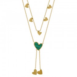 Collar de Acero Inoxidable 304 con Corazón Verde 40cm